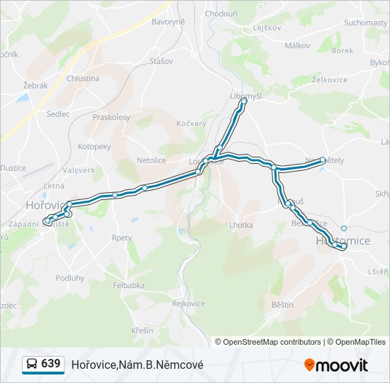 639 autobus Mapa linky