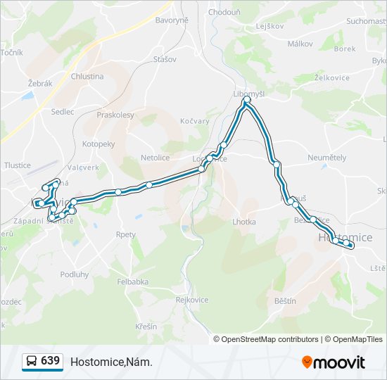 639 autobus Mapa linky