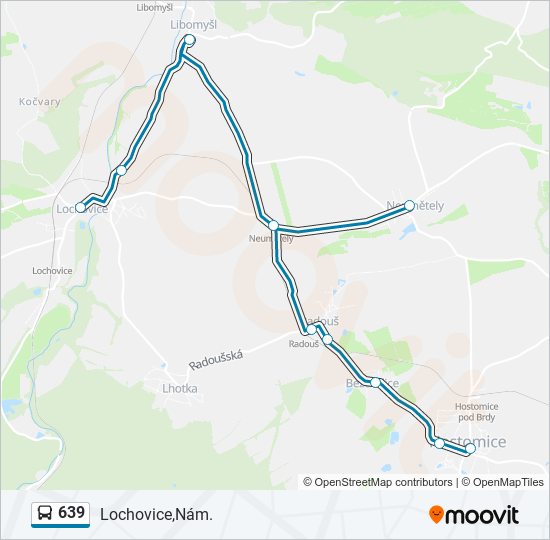 639 autobus Mapa linky