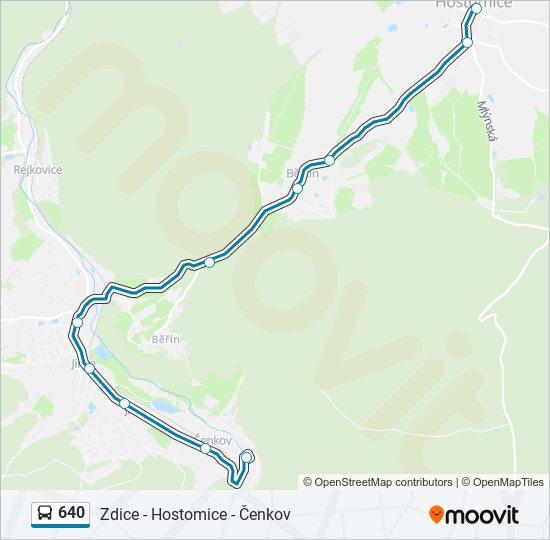 640 autobus Mapa linky