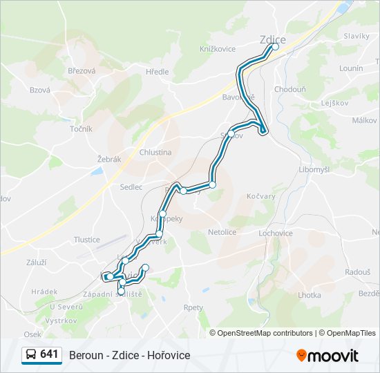 641 autobus Mapa linky