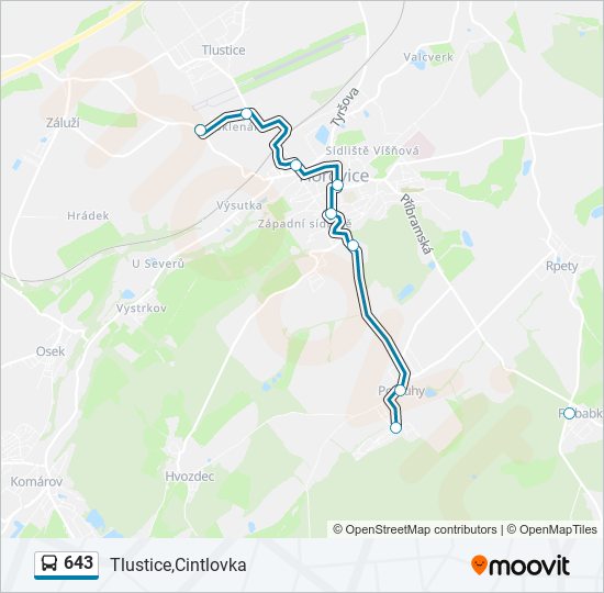 Автобус 643: карта маршрута