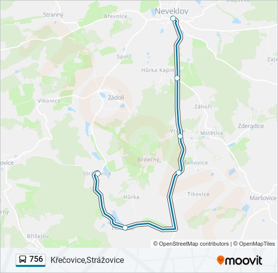 756 bus Line Map