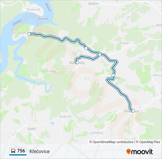 Автобус 756: карта маршрута