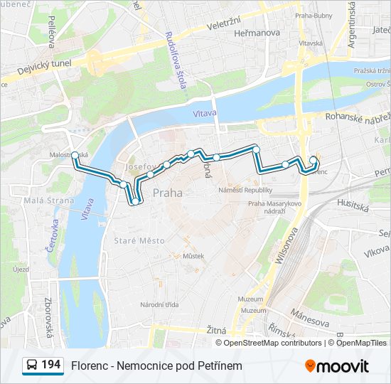 194 bus Line Map