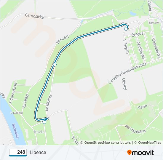 243 autobus Mapa linky