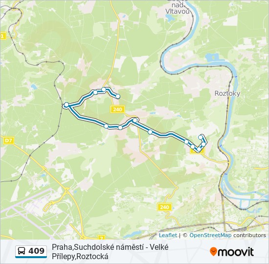 409 autobus Mapa linky