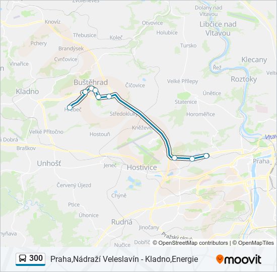 300 autobus Mapa linky