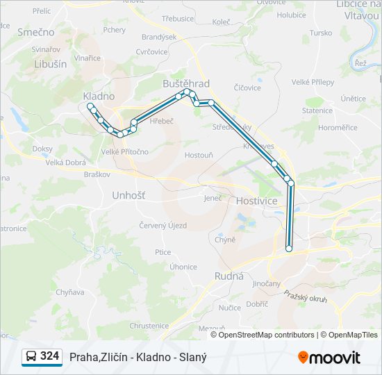 324 autobus Mapa linky