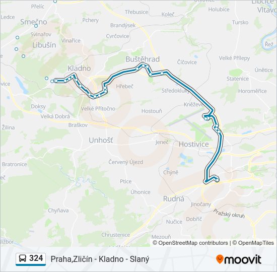 324 autobus Mapa linky