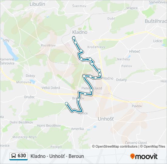 630 autobus Mapa linky