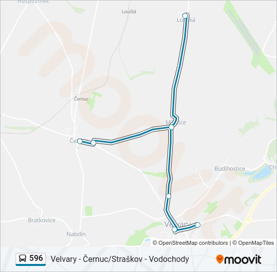 596 bus Line Map