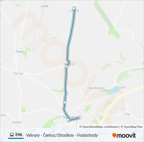 596 bus Line Map