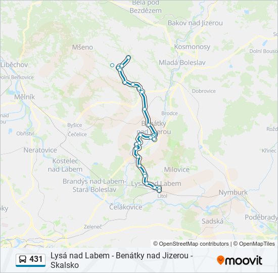 431 autobus Mapa linky