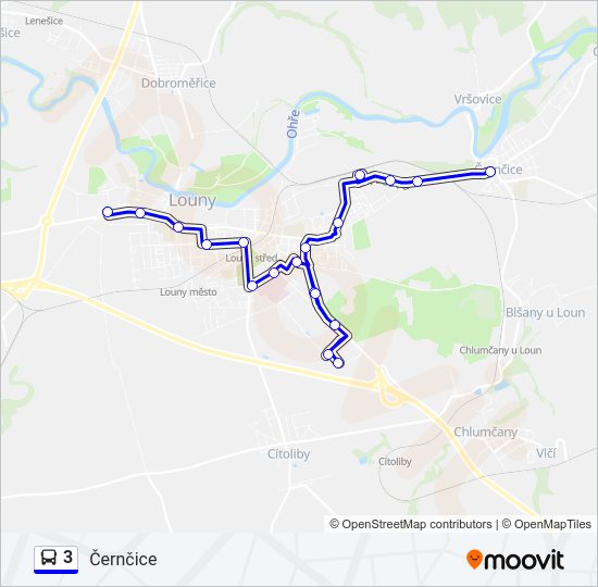 Автобус 3: карта маршрута