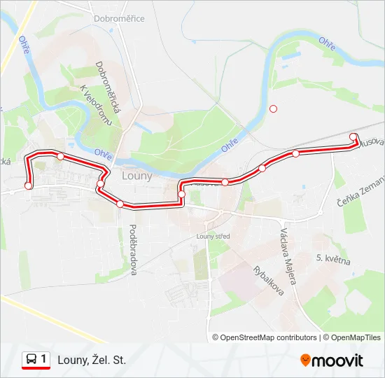 1 autobus Mapa linky
