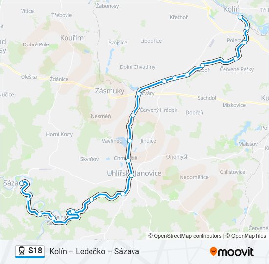 Поезд S18: карта маршрута