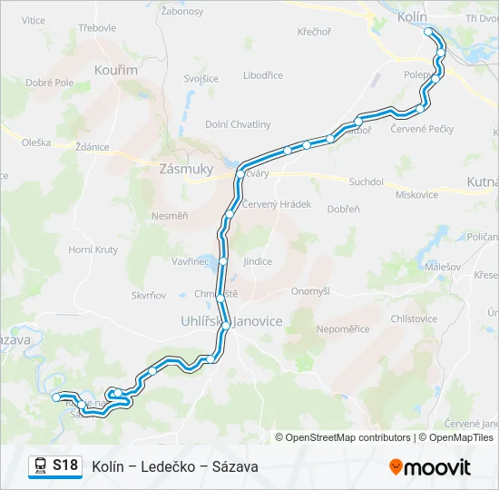 S18 Train Line Map