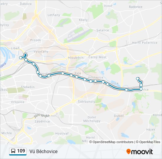 Автобус 109: карта маршрута