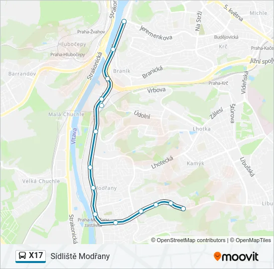 X17 Bus Line Map