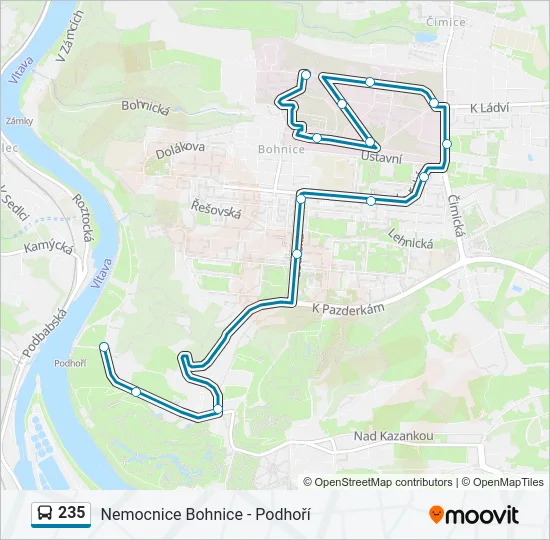 235 Bus Line Map