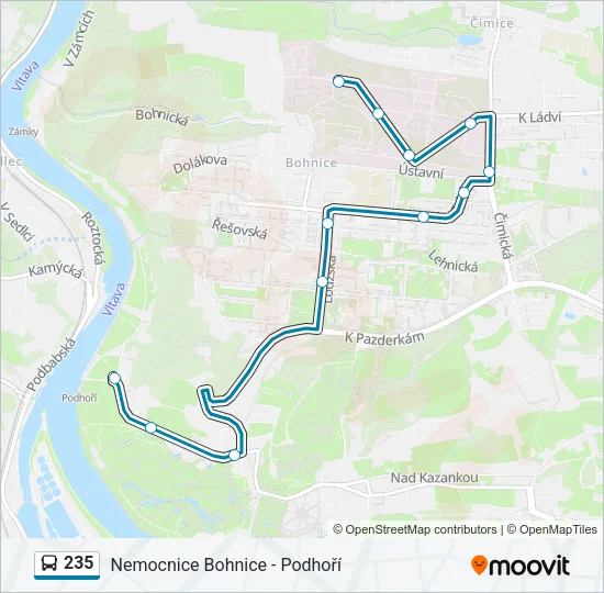 235 Bus Line Map