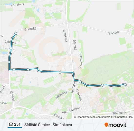 251 bus Line Map