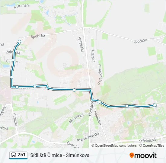 251 Bus Line Map