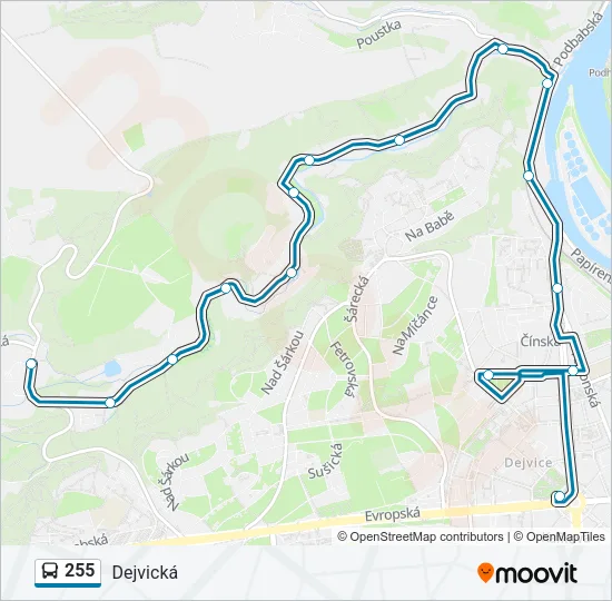 Автобус 255: карта маршрута