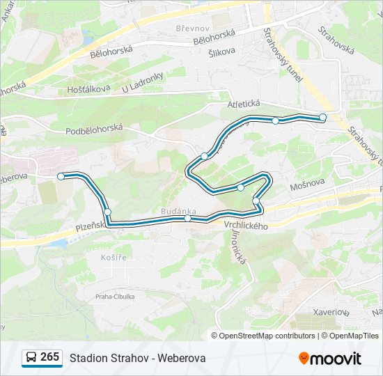 265 bus Line Map