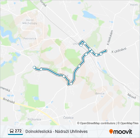 272 autobus Mapa linky