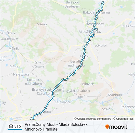 315 bus Line Map