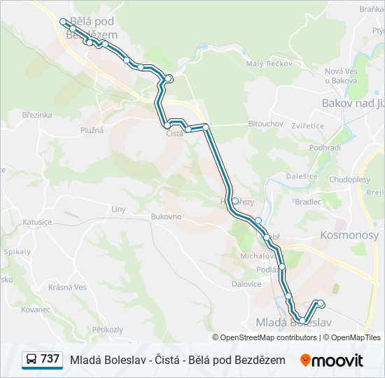 737 bus Line Map