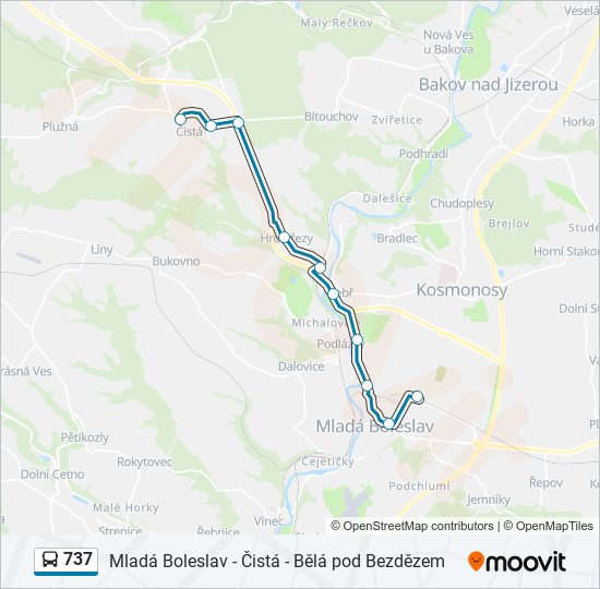 737 bus Line Map