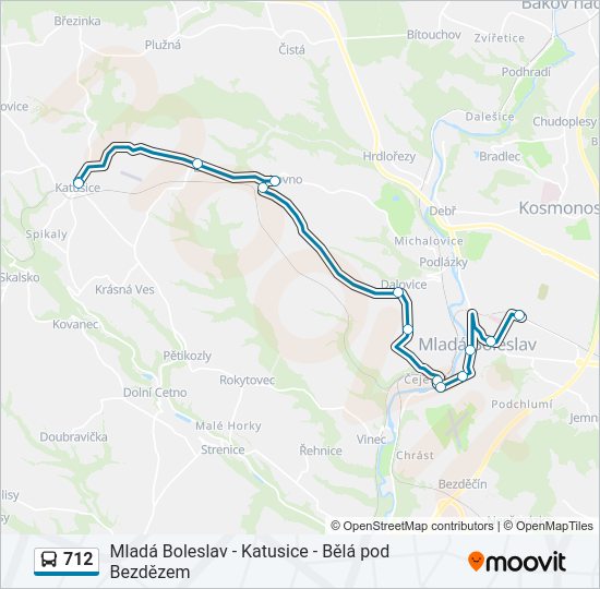 712 bus Line Map