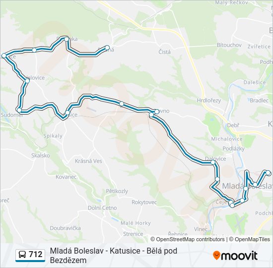 712 bus Line Map