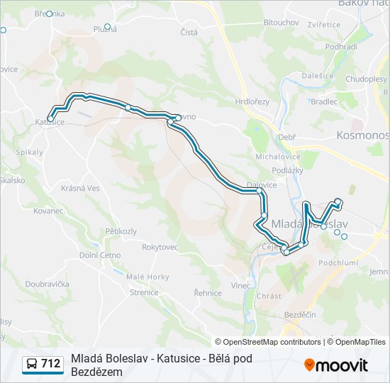 712 bus Line Map