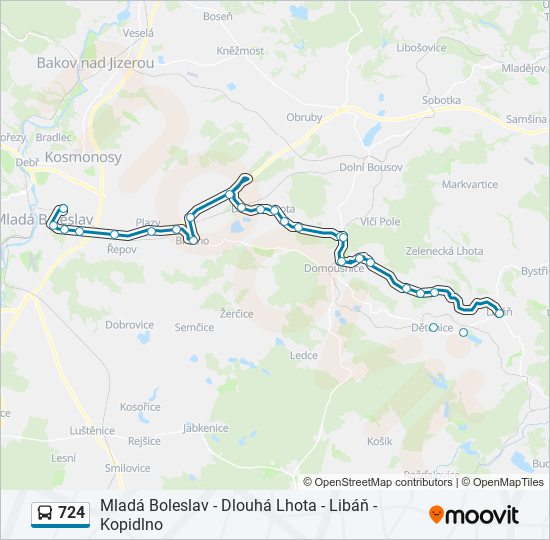 Автобус 724: карта маршрута
