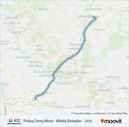 412 bus Line Map