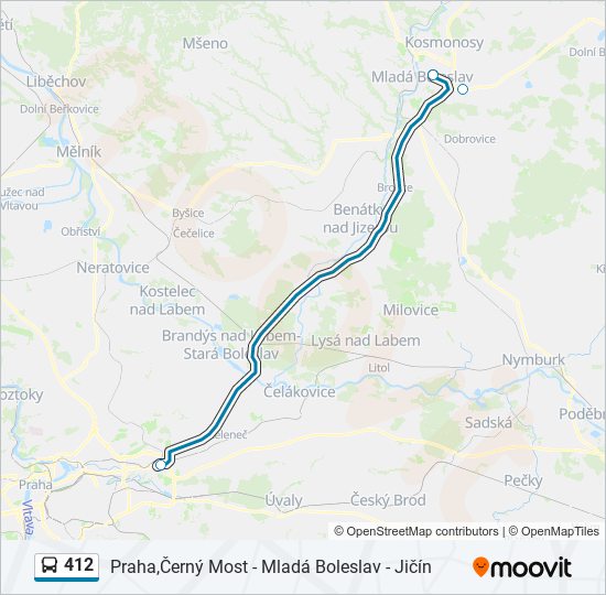 412 bus Line Map