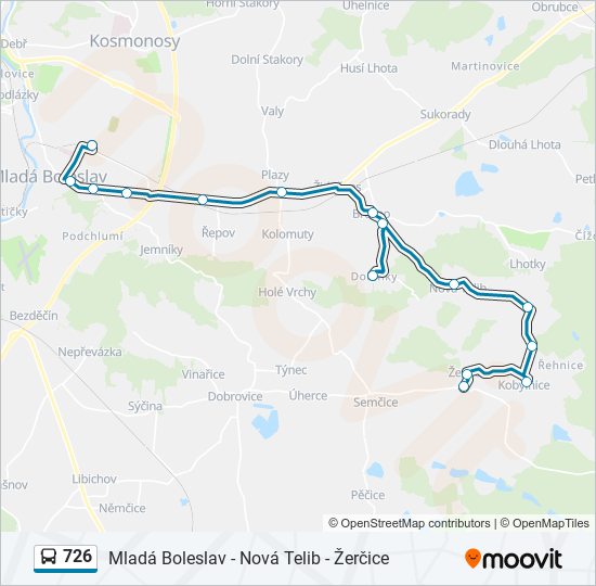 Автобус 726: карта маршрута