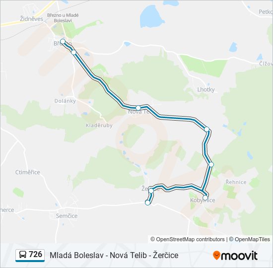 Автобус 726: карта маршрута