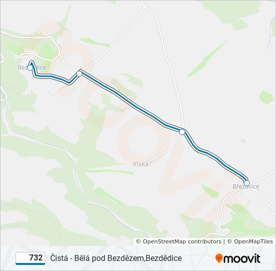 732 bus Line Map