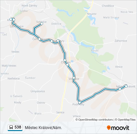 538 bus Line Map