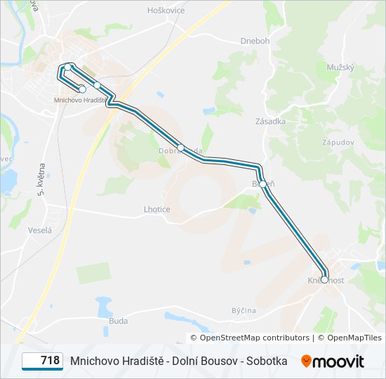 Автобус 718: карта маршрута