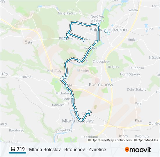 Автобус 719: карта маршрута
