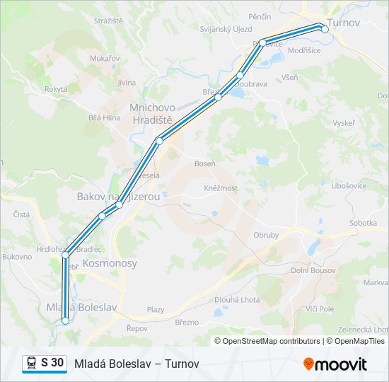 s 30 Route: Schedules, Stops & Maps - Mladá Boleslav Hl. N. (Updated)