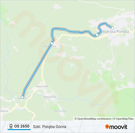 Поезд OS 2650: карта маршрута
