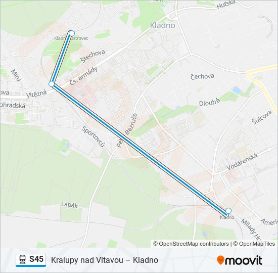 Поезд S45: карта маршрута