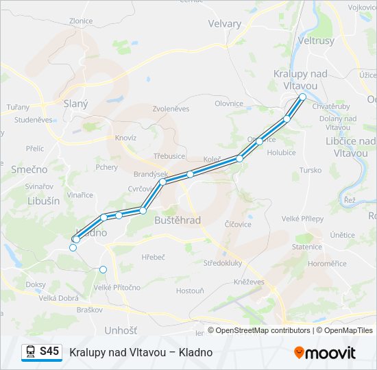 Поезд S45: карта маршрута